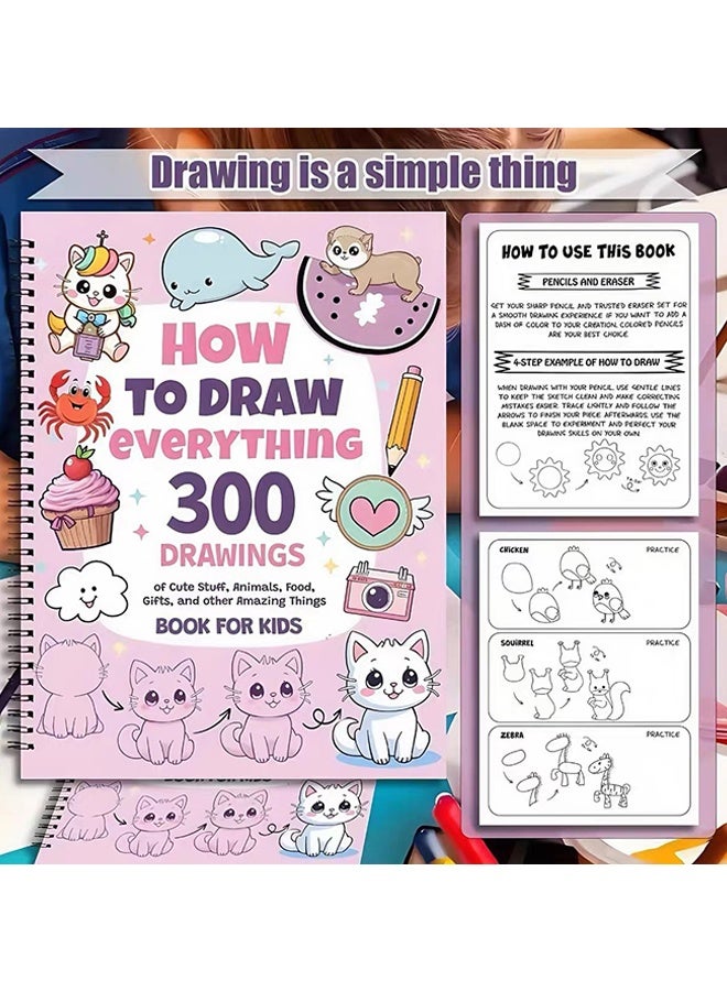 دبليو أف أف أو كيفية رسم كل شيء: 300 رسمة لأشياء لطيفة، حيوانات، طعام، هدايا، وأشياء مذهلة أخرى | كتاب للأطفال | مثالي للاسترخاء وإشعال الإبداع - Image 5